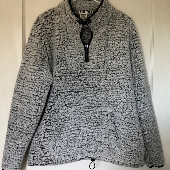 PINK Victoria's Secret Tops - NWOT Pink Sherpa Quarter-zip